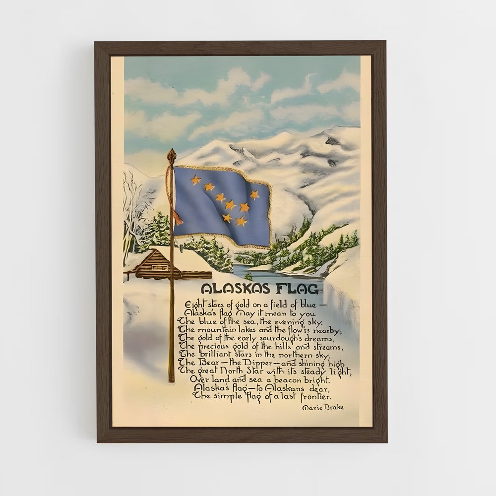 ap-alaska flag-1 cadre Bois foncé