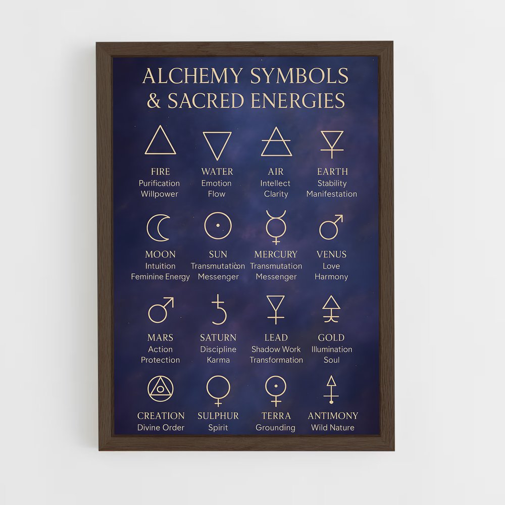 ap-alchemy symbols-1 cadre Bois foncé