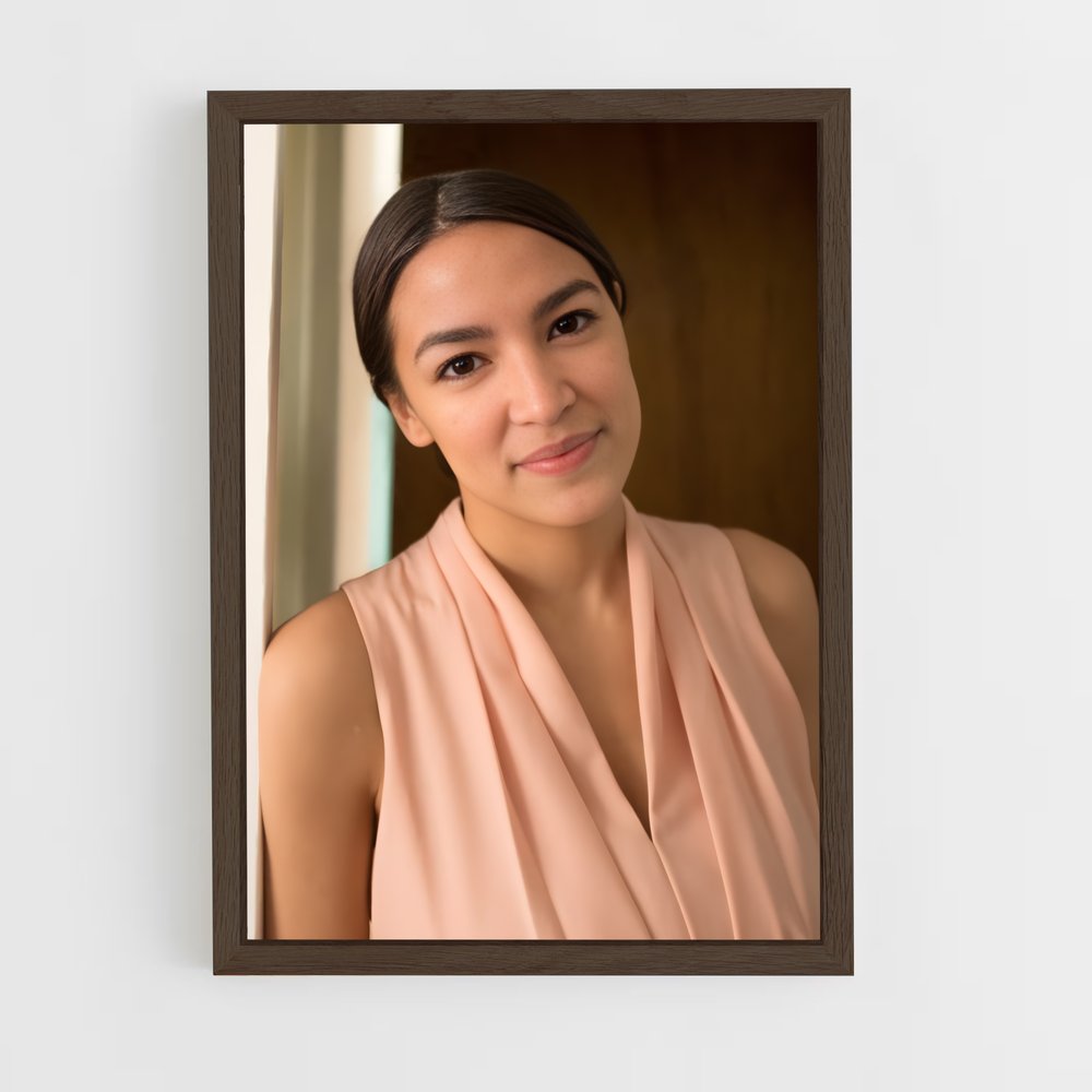ap-alexandria ocasio cortez-2 cadre Bois foncé