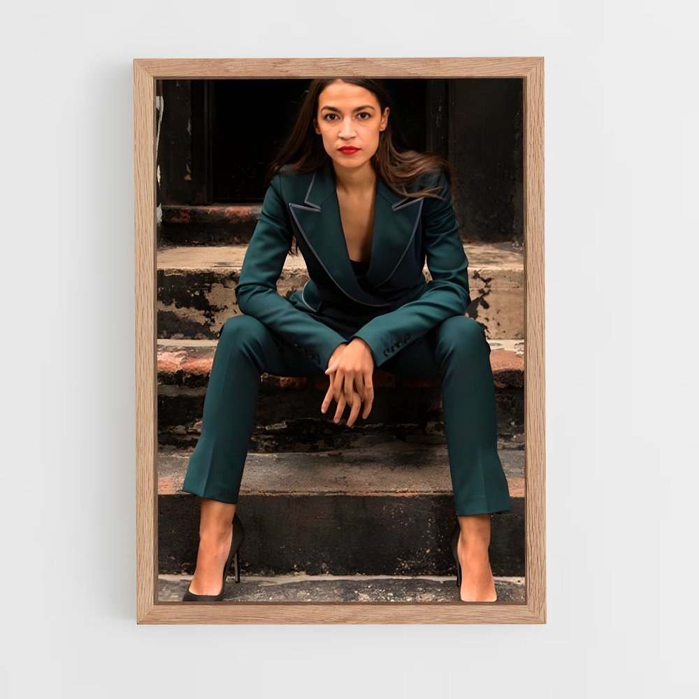 ap-alexandria ocasio cortez-3 cadre Bois clair