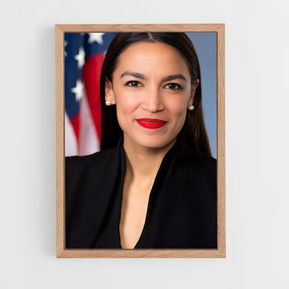 ap-alexandria ocasio cortez-4 cadre Bois clair