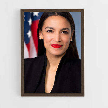 ap-alexandria ocasio cortez-4 cadre Bois foncé