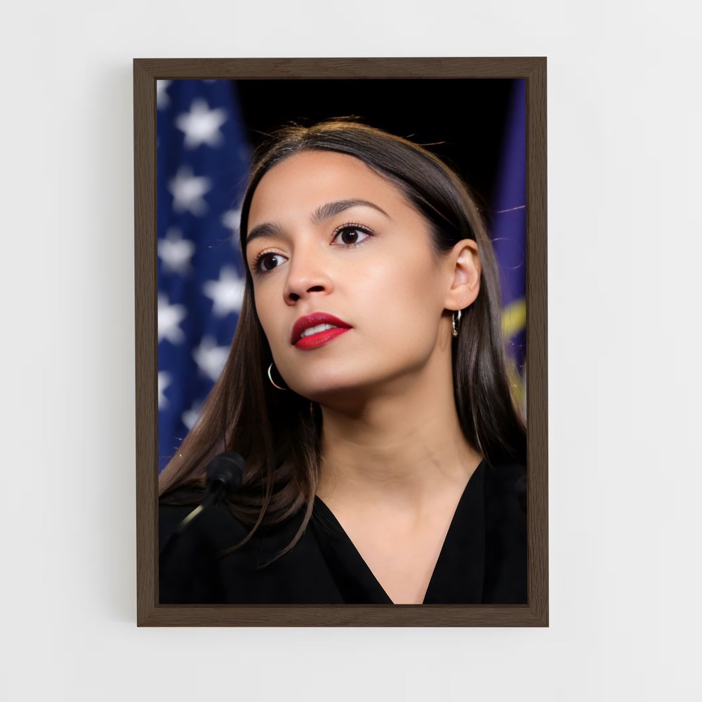 ap-alexandria ocasio cortez-6 cadre Bois foncé