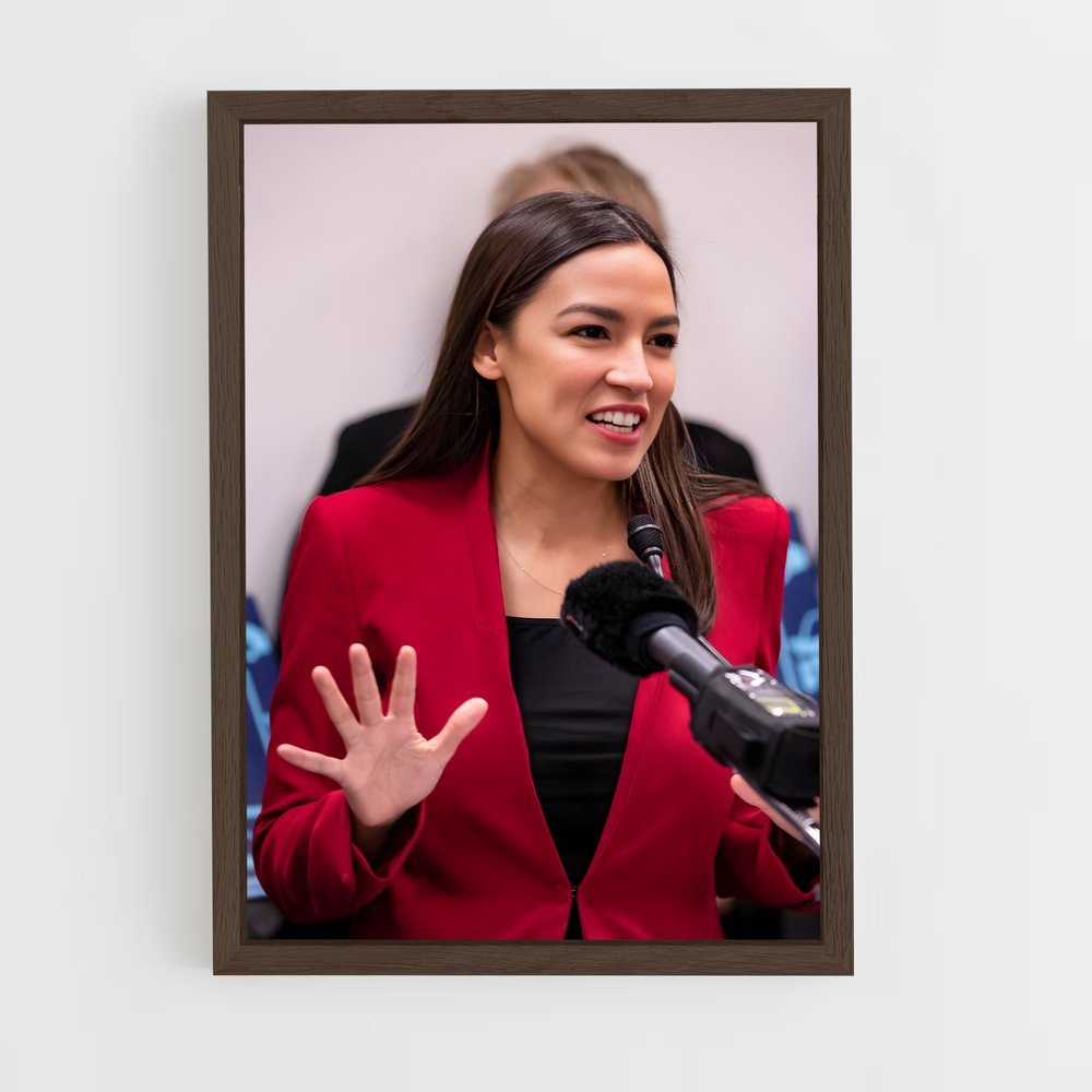ap-alexandria ocasio cortez-7 cadre Bois foncé