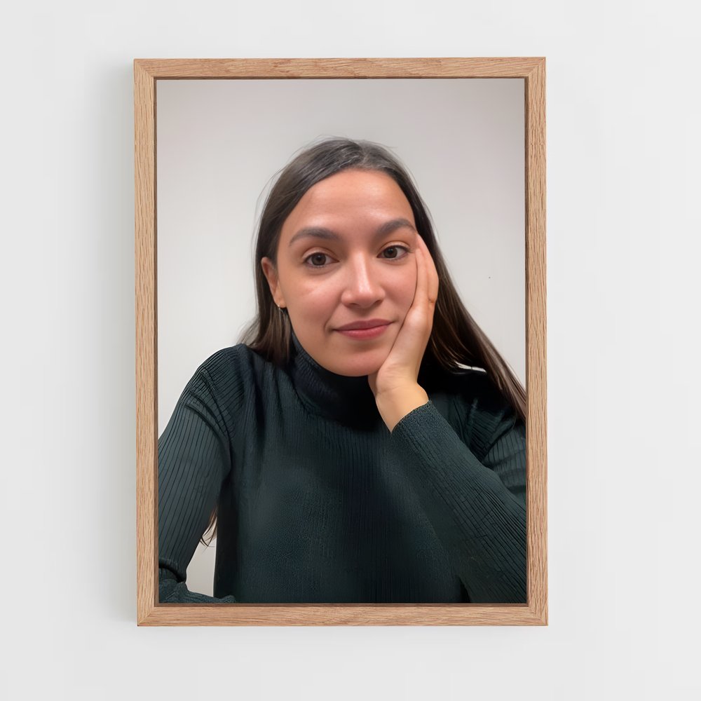ap-alexandria ocasio cortez-8 cadre Bois clair