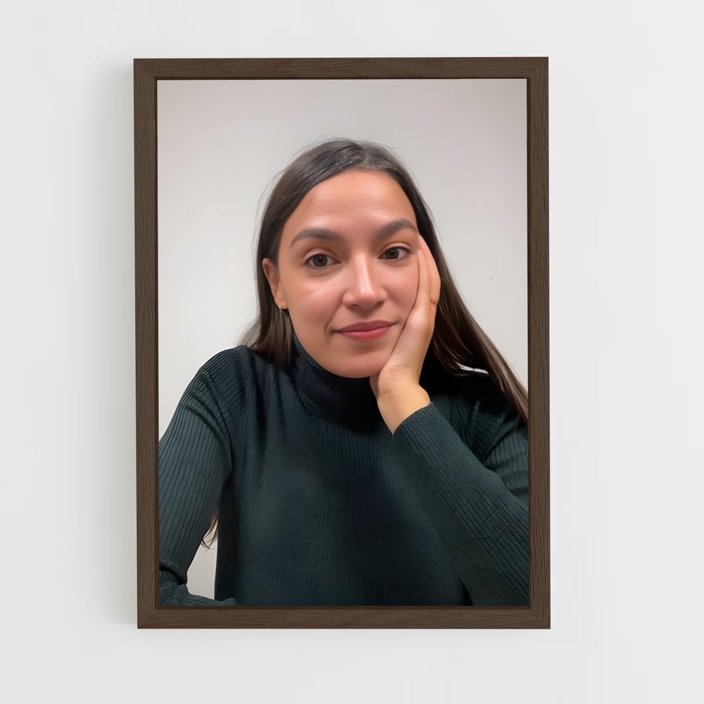 ap-alexandria ocasio cortez-8 cadre Bois foncé