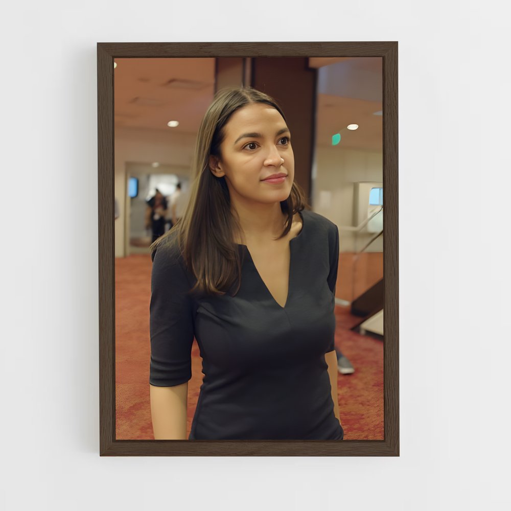 ap-alexandria ocasio cortez-9 cadre Bois foncé