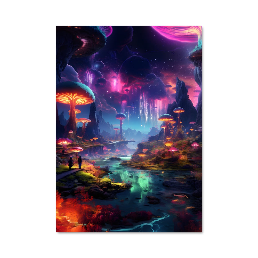 Poster Rivière Champignon