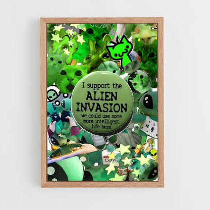 ap-alien invasion-4 cadre Bois clair