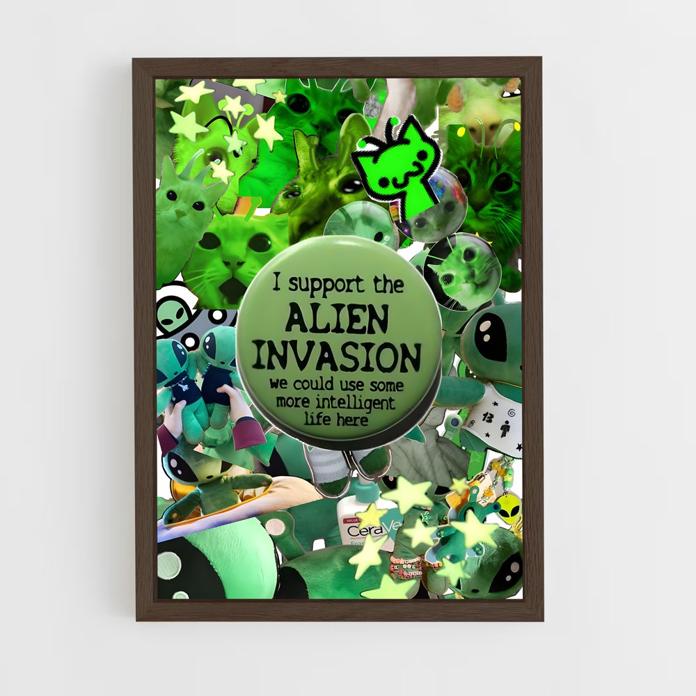 ap-alien invasion-4 cadre Bois foncé