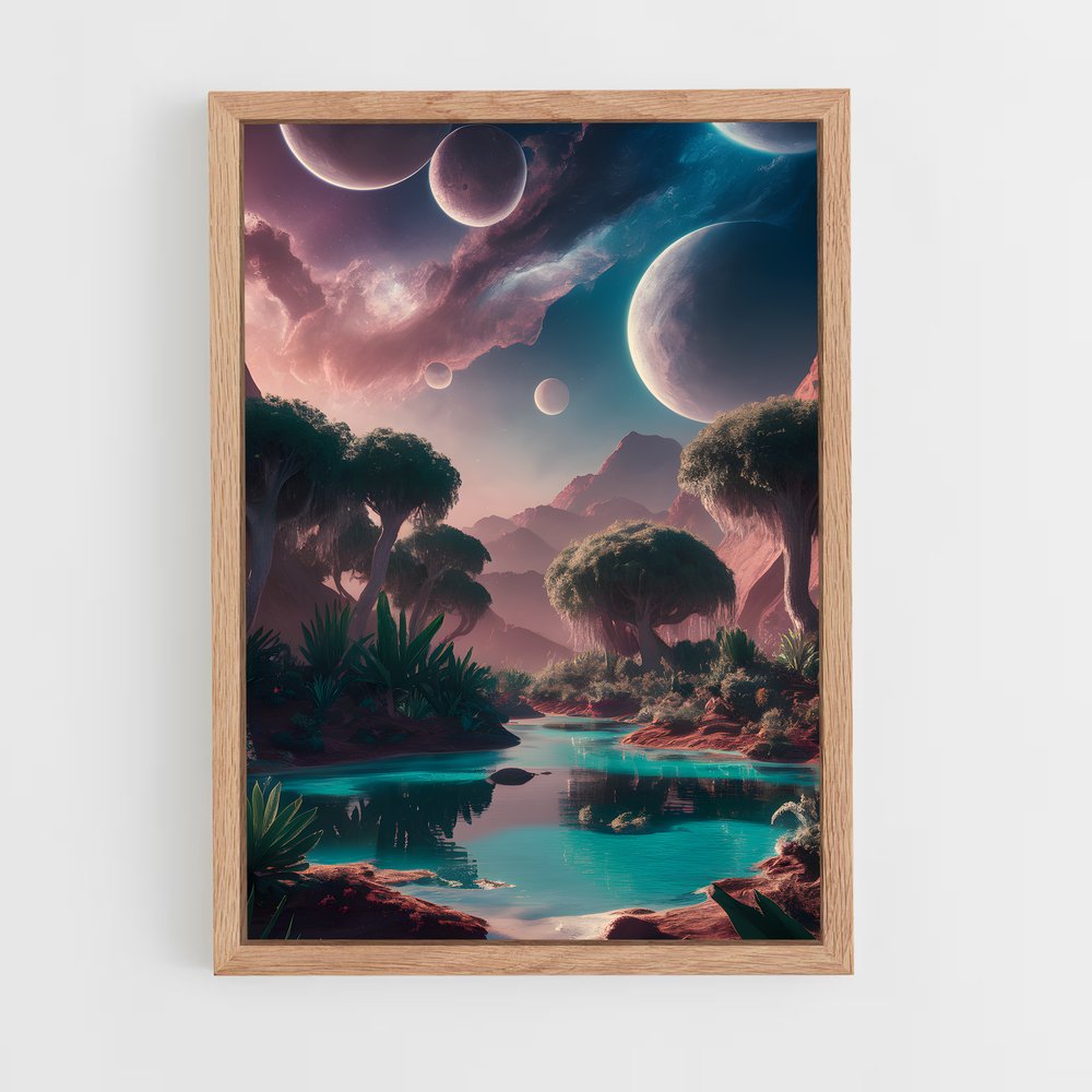 ap-alien landscape-4 cadre Bois clair