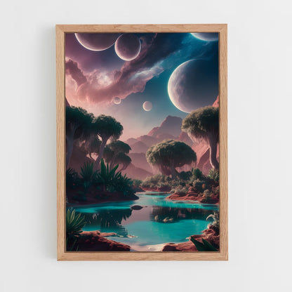 ap-alien landscape-4 cadre Bois clair