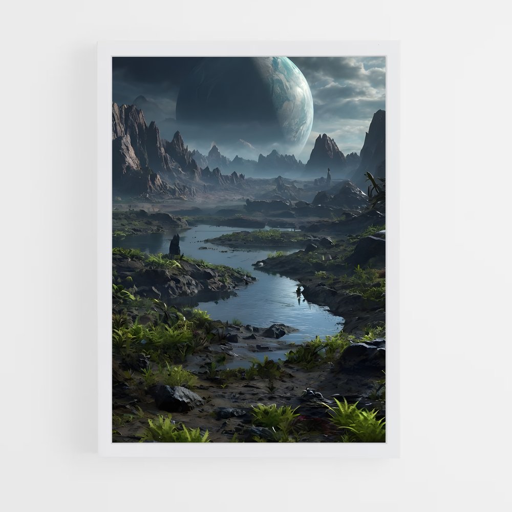 ap-alien landscape-7 cadre Blanc