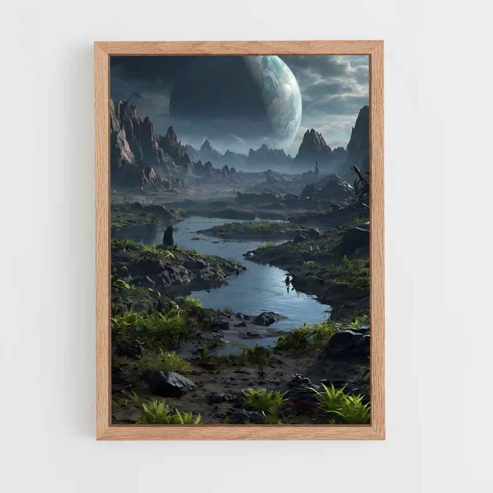 ap-alien landscape-7 cadre Bois clair