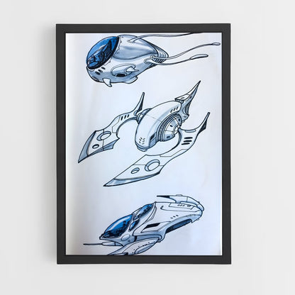 ap-alien spaceship-6 cadre Noir