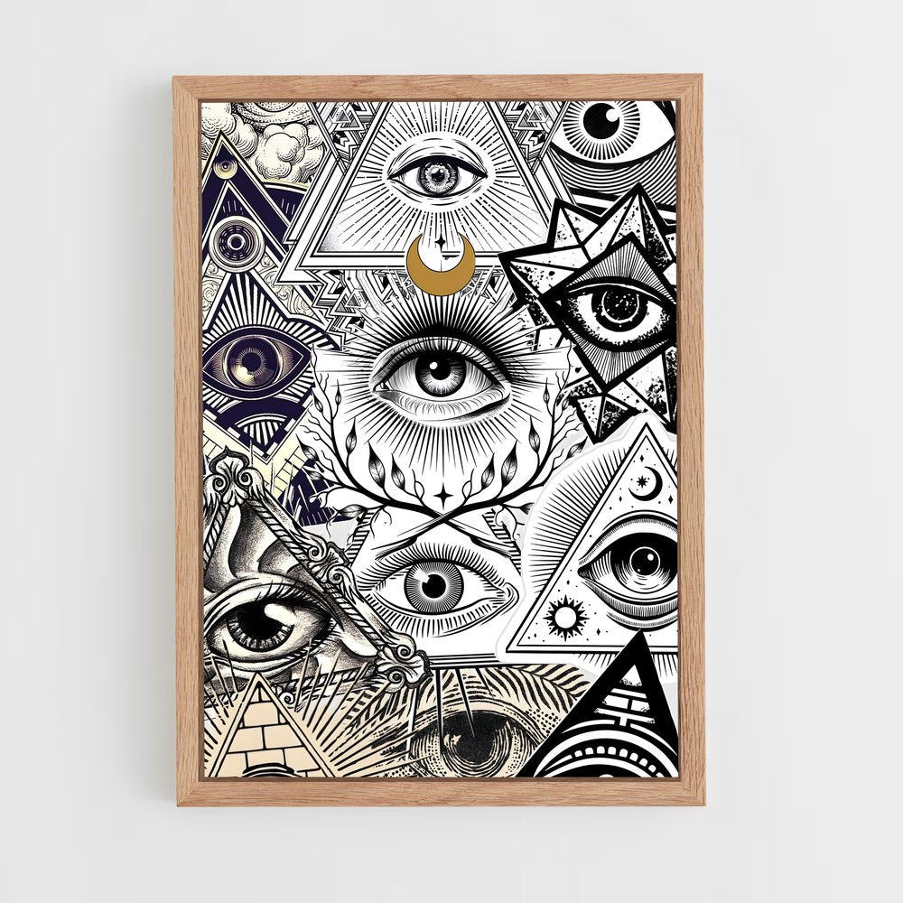 ap-all seeing eye-3 cadre Bois clair