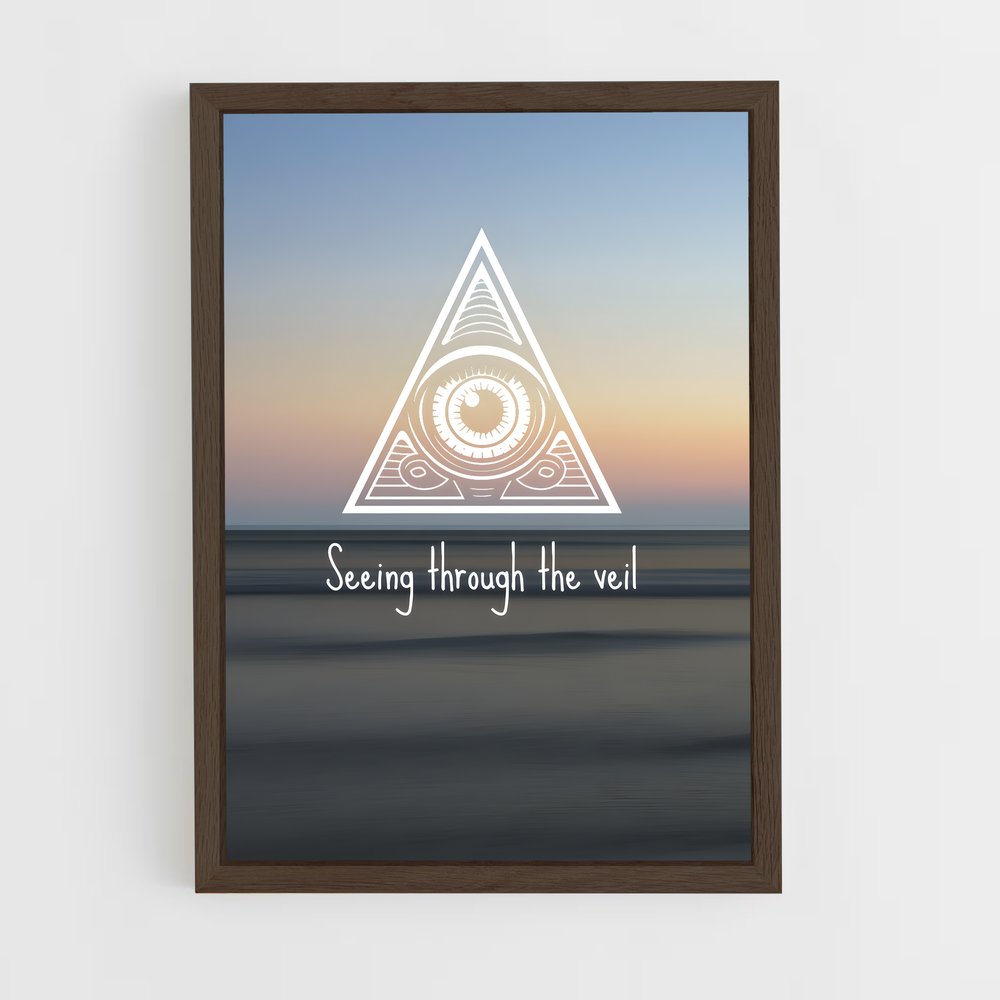 ap-all seeing eye-6 cadre Bois foncé