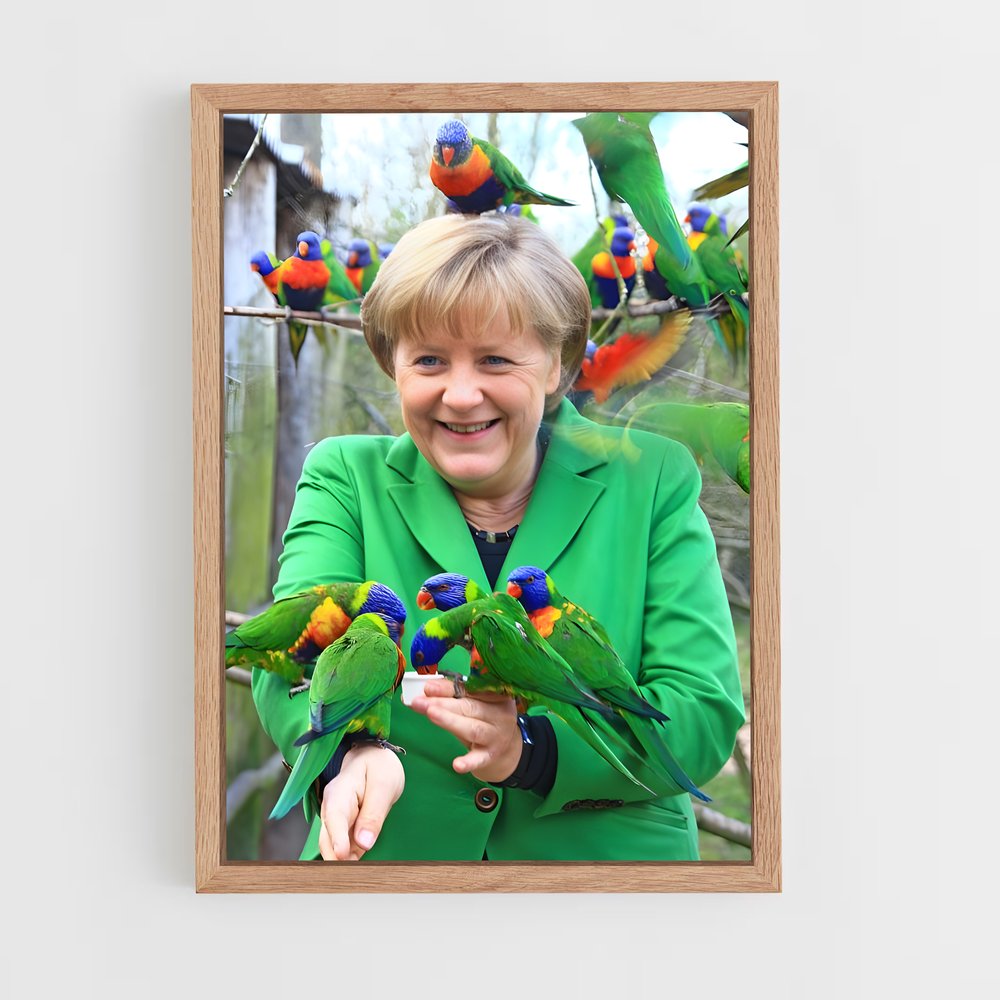 ap-angela merkel-3 cadre Bois clair