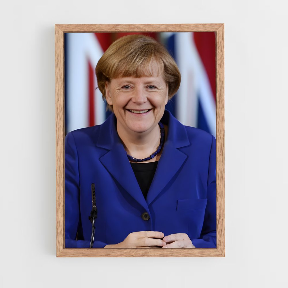 ap-angela merkel-4 cadre Bois clair