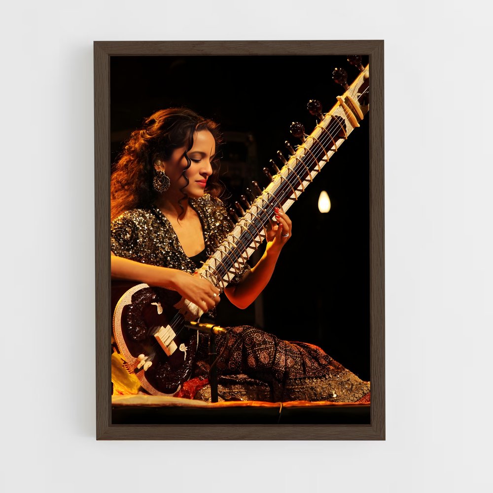 ap-anoushka shankar-1 cadre Bois foncé