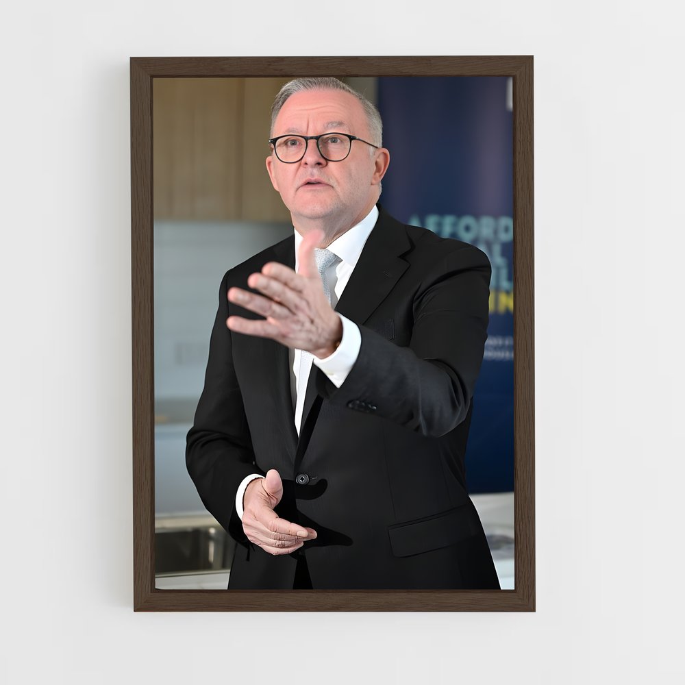 ap-anthony albanese-1 cadre Bois foncé