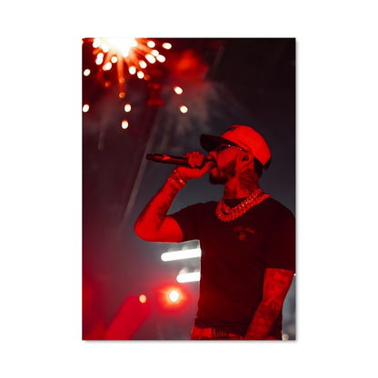 Poster Microphone Rouge