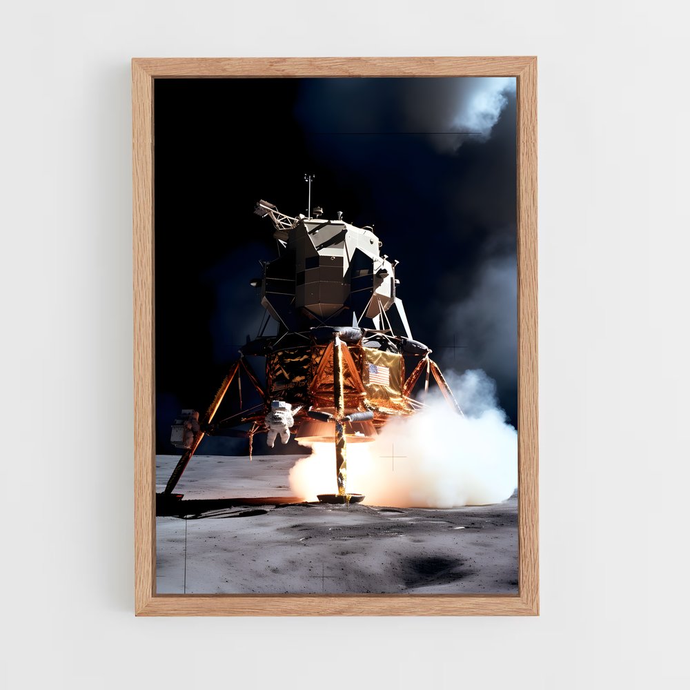 ap-apollo lunar module-1 cadre Bois clair