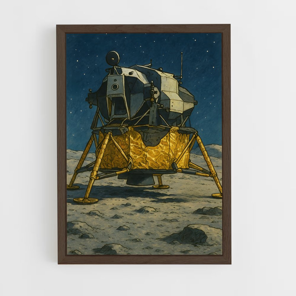 ap-apollo lunar module-2 cadre Bois foncé