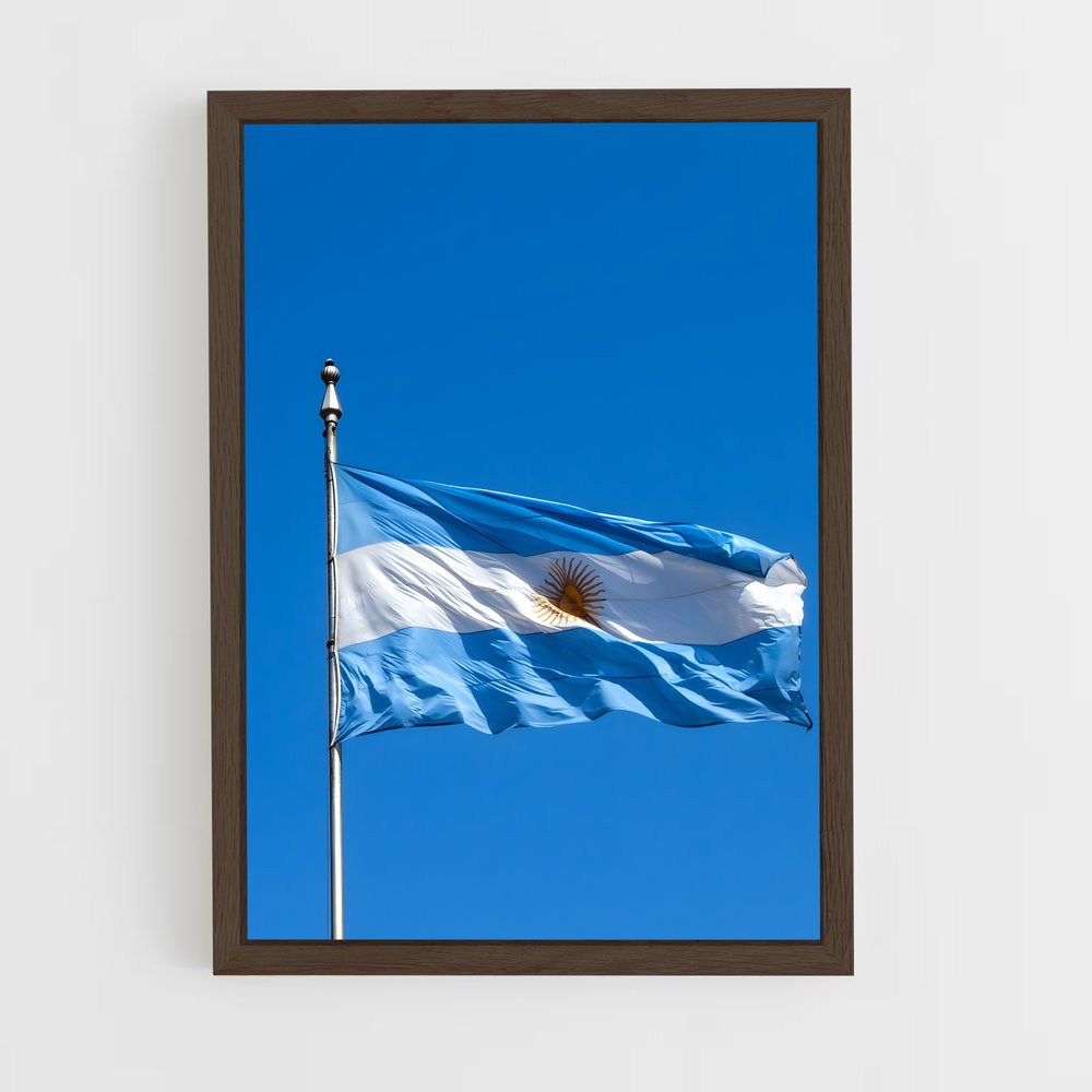 ap-argentina flag-3 cadre Bois foncé