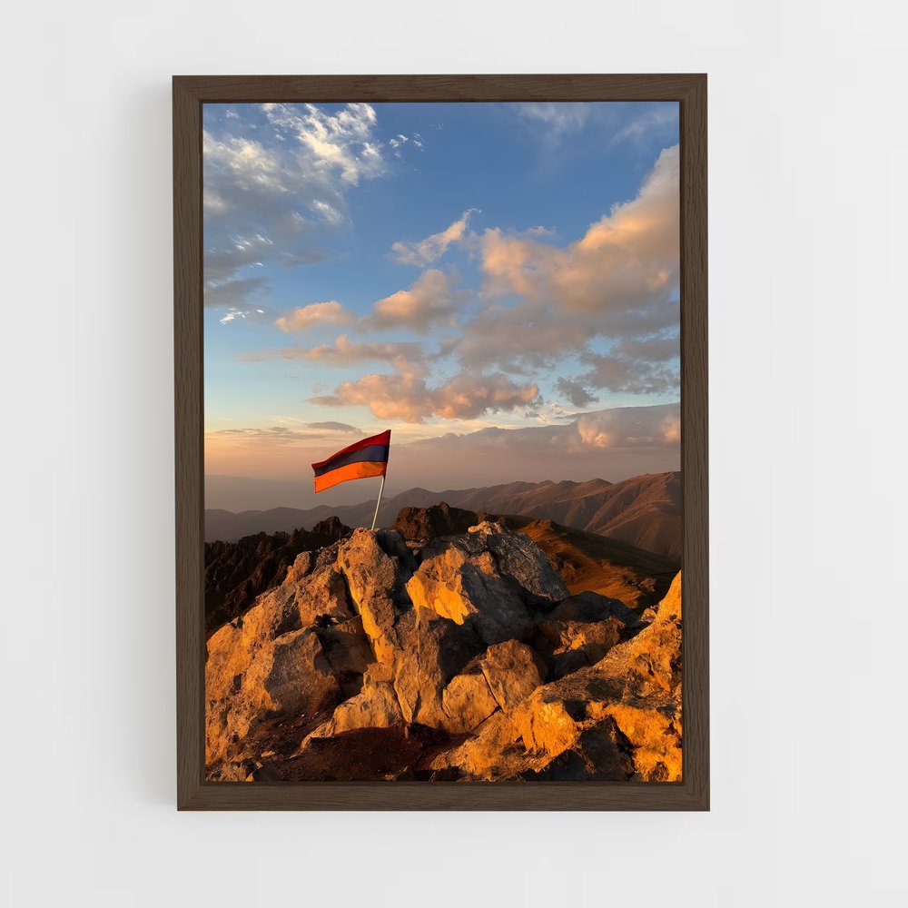 ap-armenia flag-1 cadre Bois foncé