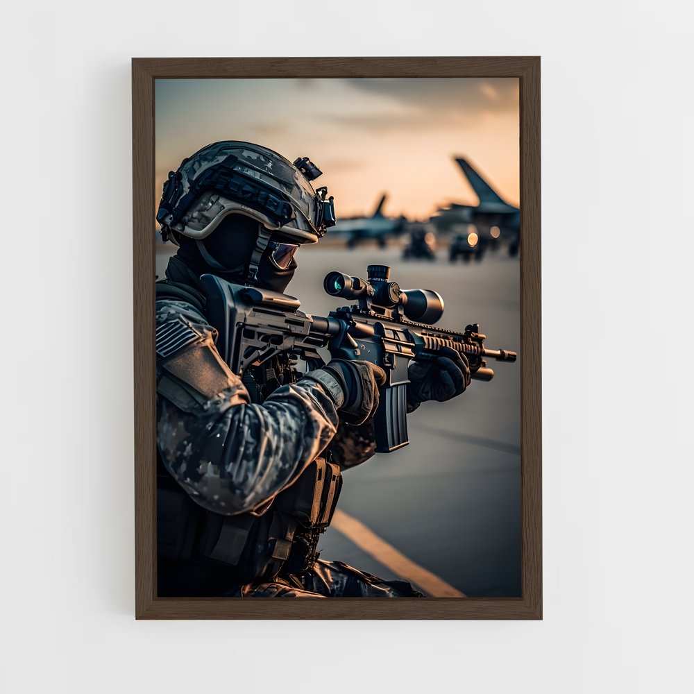 ap-army soldier-6 cadre Bois foncé