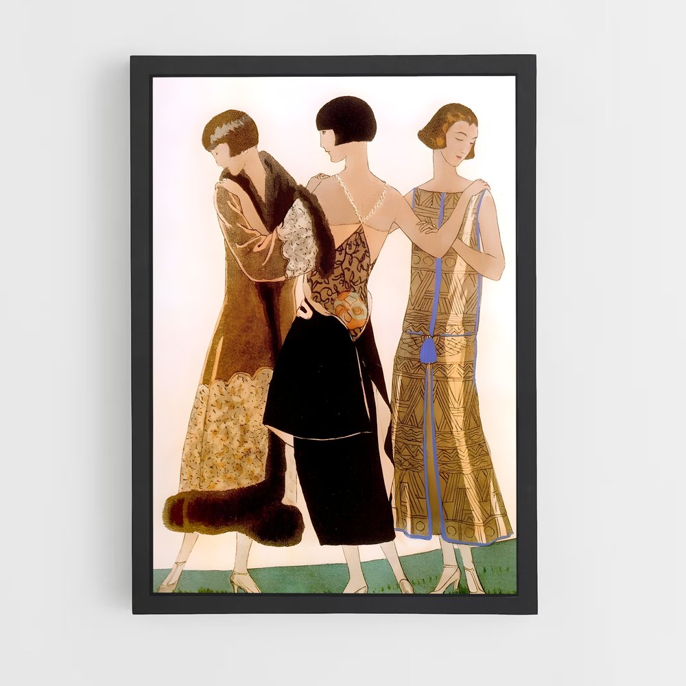 ap-art deco-12 cadre Noir
