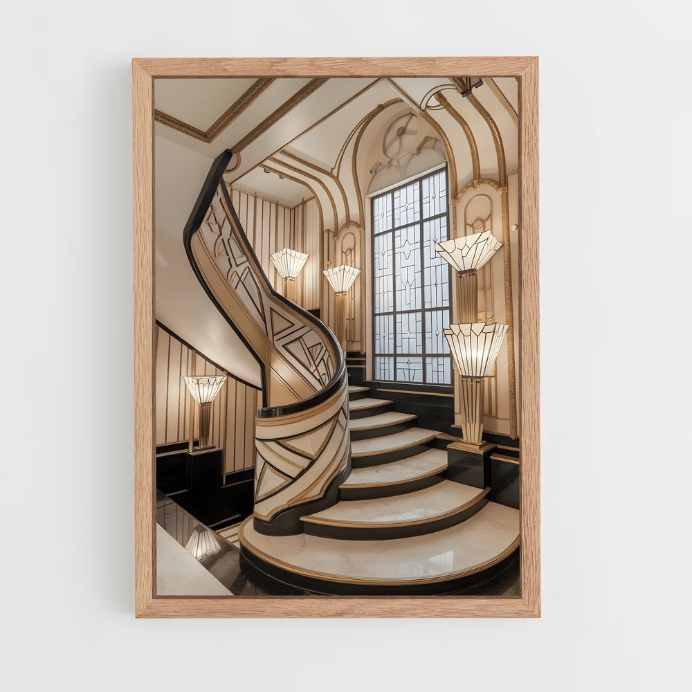 ap-art deco-9 cadre Bois clair