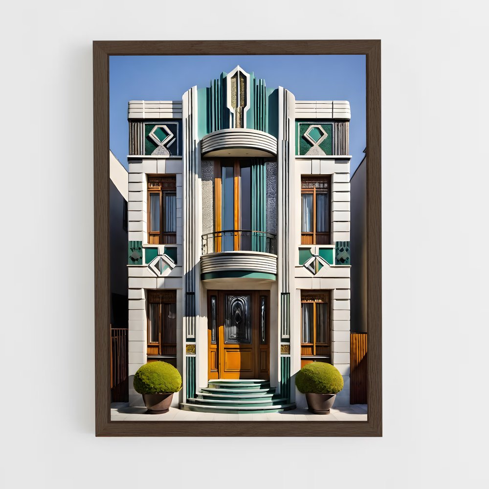 ap-art deco architecture-2 cadre Bois foncé