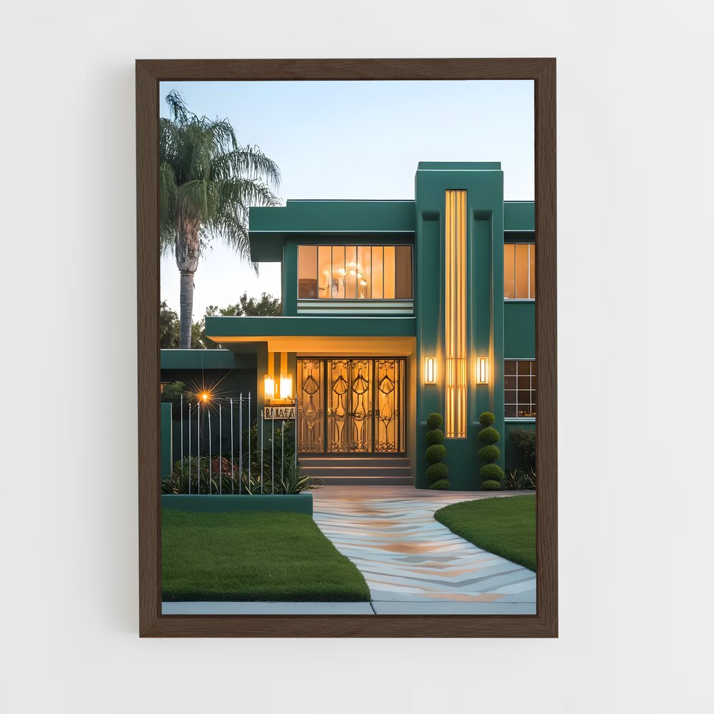 ap-art deco architecture-3 cadre Bois foncé