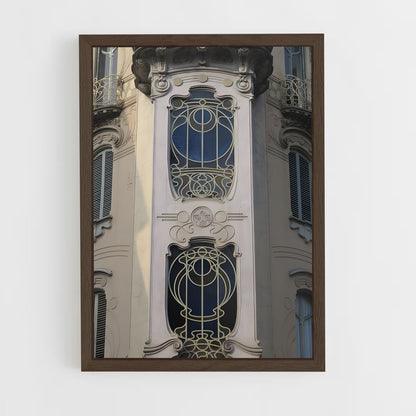 ap-art nouveau architecture-1 cadre Bois foncé