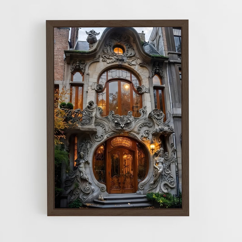 ap-art nouveau architecture-2 cadre Bois foncé