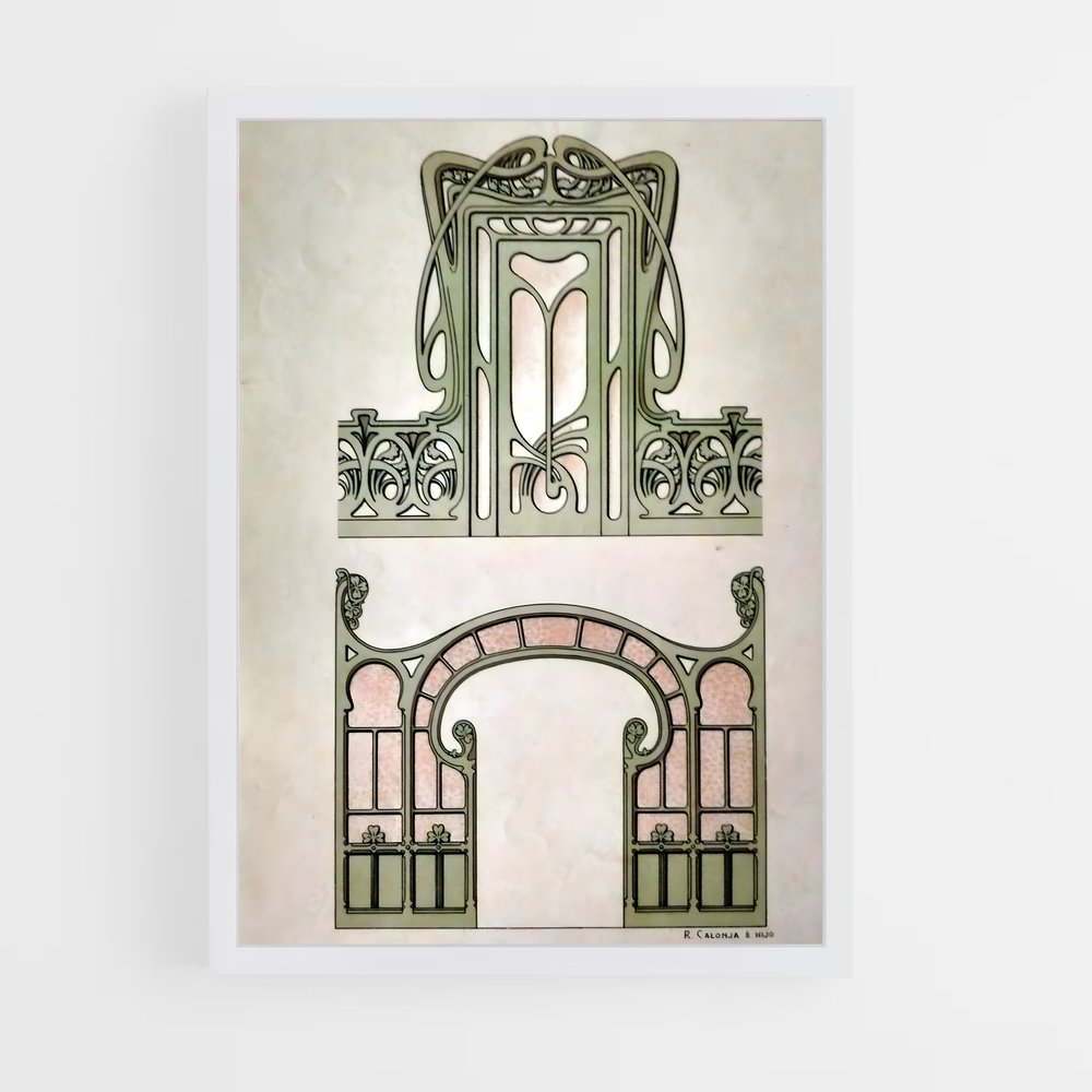 ap-art nouveau architecture-4 cadre Blanc