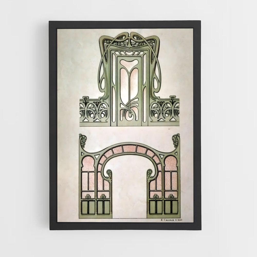 ap-art nouveau architecture-4 cadre Noir