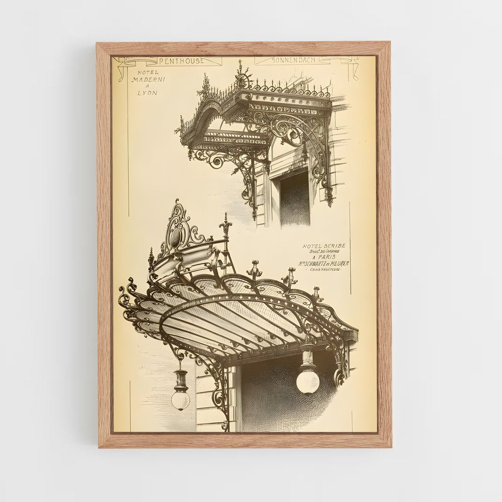 ap-art nouveau architecture-5 cadre Bois clair
