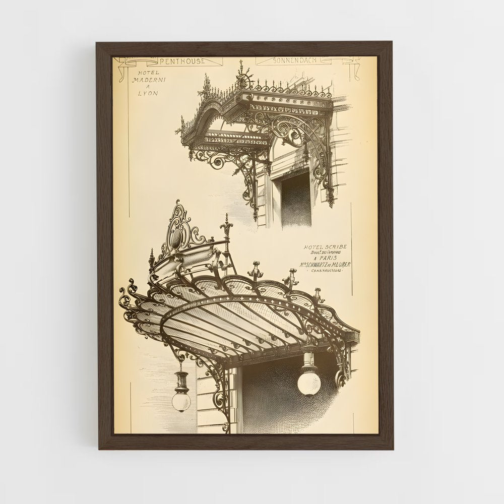 ap-art nouveau architecture-5 cadre Bois foncé