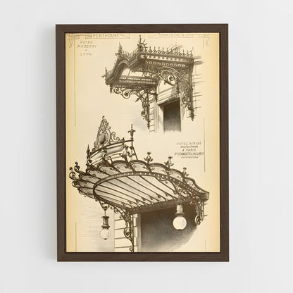 ap-art nouveau architecture-5 cadre Bois foncé