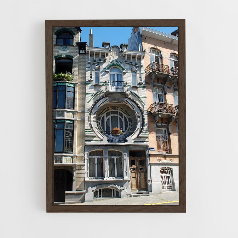 ap-art nouveau architecture-8 cadre Bois foncé