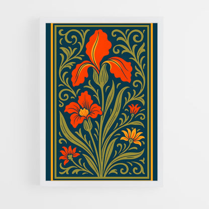 ap-art nouveau florals-1 cadre Blanc