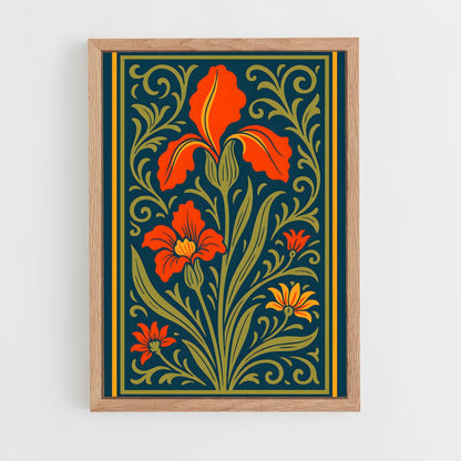 ap-art nouveau florals-1 cadre Bois clair