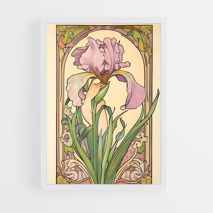 ap-art nouveau florals-3 cadre Blanc