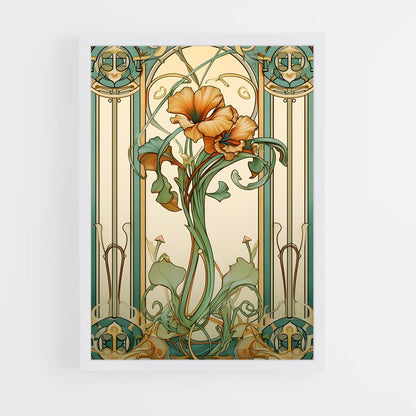 ap-art nouveau florals-4 cadre Blanc
