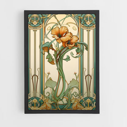 ap-art nouveau florals-4 cadre Noir