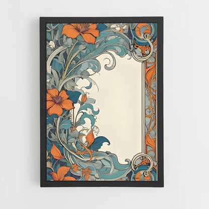 ap-art nouveau florals-7 cadre Noir