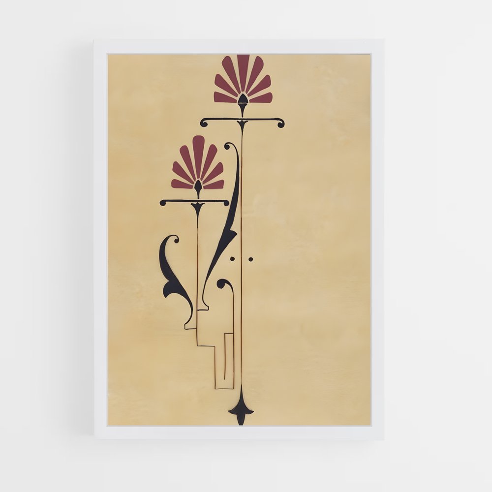 ap-art nouveau florals-8 cadre Blanc